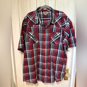 Ely Cattleman Red and Blue Plaid Button Down Shirt